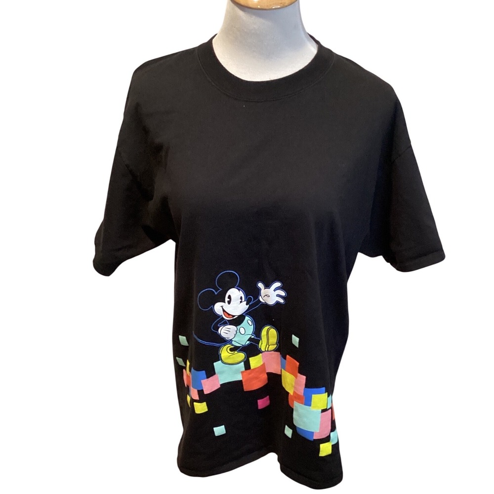 Disney Parks Authentic Original Mickey Mouse‎ Graphic T Shirt Black Hanes.